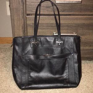 Coach black all leather purse